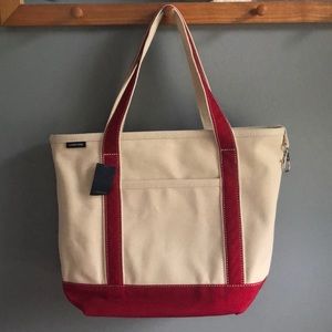 Lands’ End Medium Canvas Tote Bag NWT